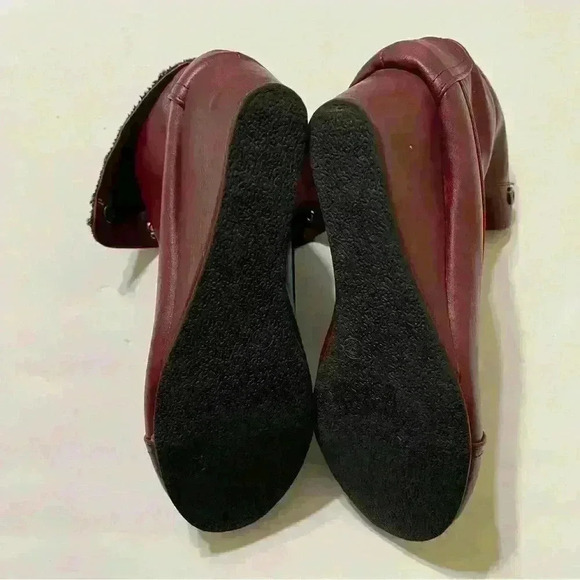 Twisted women’s Sweater knit wedge ankle boots size 9 burgundy - Picture 10 of 11